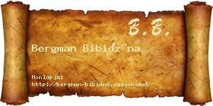 Bergman Bibiána névjegykártya